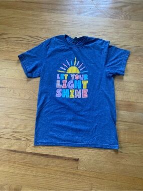 Women’s Blue Grey  'Let Your Light Shine' Graphic Tee